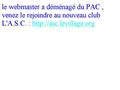 Le site du Perpignan Aquatique Club