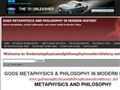 GODS METAPHYSICS AND PHILOSOPHY IN MODERN HISTORY