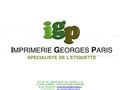 Imprimerie Georges Paris - Spécialité d'étiquettes 21700 NUITS-SAINT-GEORGES